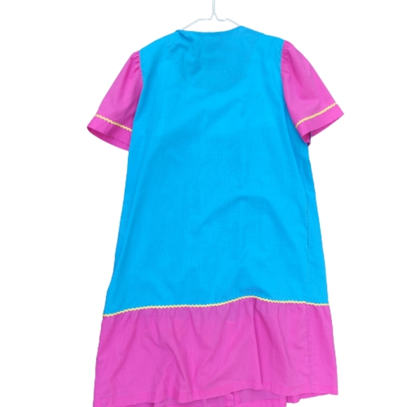 Vintage Bobbie Brooks Pink Floral Blue Cottagecore Coquette Duster Dress ♥️ - Picture 2 of 8